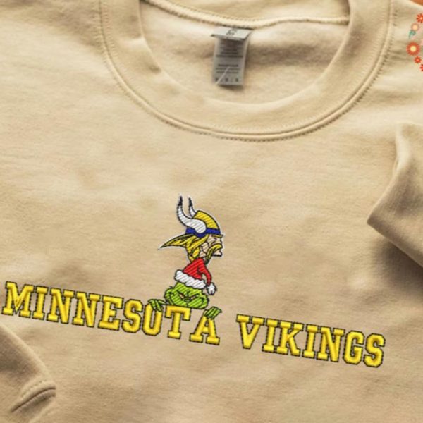 Grinch NFL Minnesota Vikings Football Embroidered Sweatshirts, T-Shirts, Hoodies