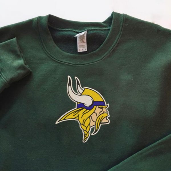 NFL Minnesota Vikings Logo Football Embroidered Sweatshirts, T-Shirts, Hoodies