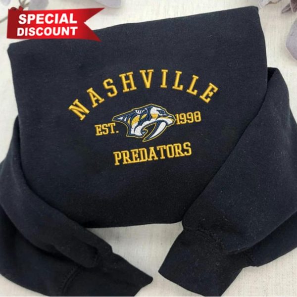 NHL Nashville Predators Hockey Embroidered Sweatshirts, T-Shirts, Hoodies