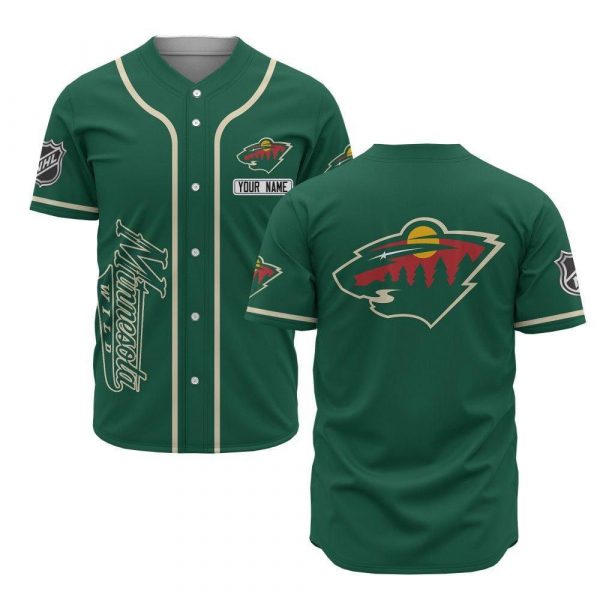 Personalized NHL Minnesota Wild Hockey Custom Name Baseball Jersey Shirts