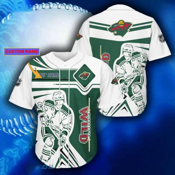 Personalized NHL Minnesota Wild Hockey Custom Name Baseball Jersey Shirts