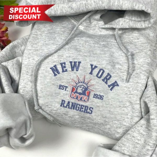 NHL New York Rangers 1926 Football Embroidered Sweatshirts, T-Shirts, Hoodies