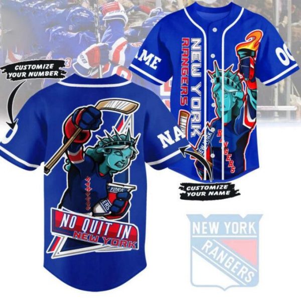 Personalized NHL New York Rangers Custom Name and Number Baseball Jersey Shirts