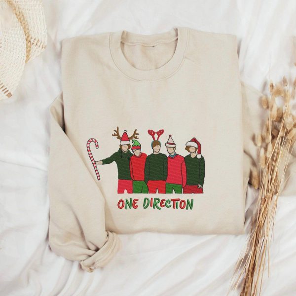 One Direction Band Christmas Embroidered Sweatshirts, T-Shirts, Hoodies