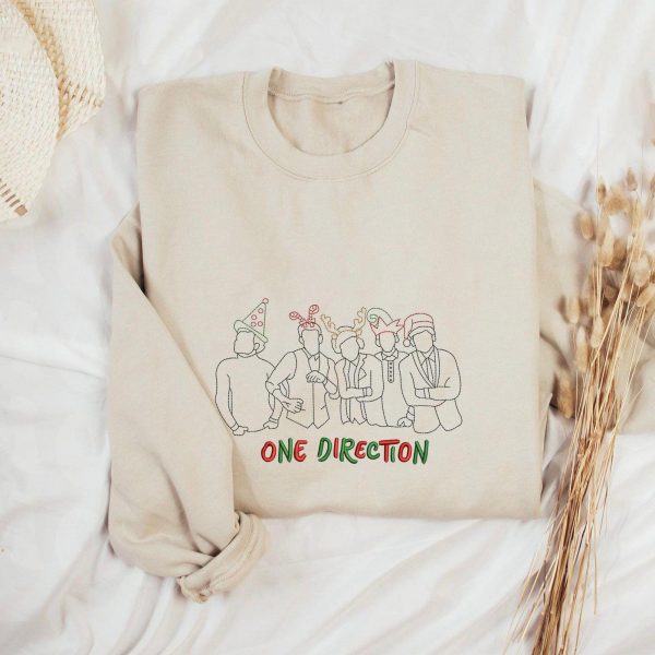 One Direction Band Christmas Embroidered Sweatshirts, T-Shirts, Hoodies