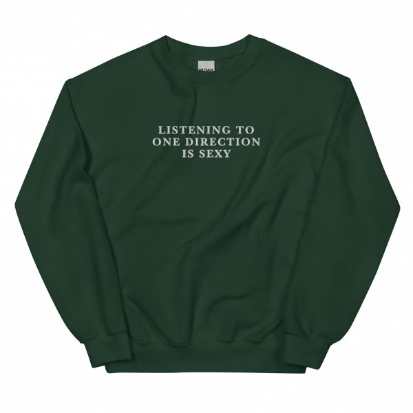 Listening To One Direction Is Sexy Embroidered Crewneck Sweatshirt, One Direction Fan Embroidered Hoodie