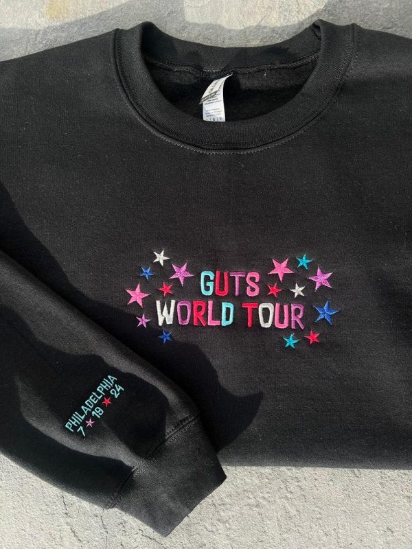 Embroidery Olivia Guts World Tour, Rodrigo Embroidered Sweatshirt