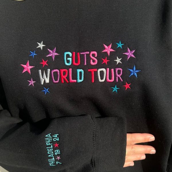 Embroidery Olivia Guts World Tour, Rodrigo Embroidered Sweatshirt