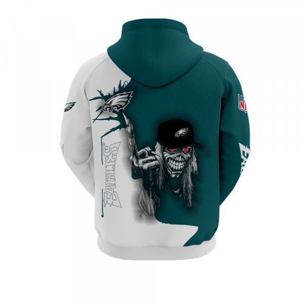 Philadelphia Eagles Logo 3d Hoodie, NFL Football 3d Sweatshirt Ultra Death