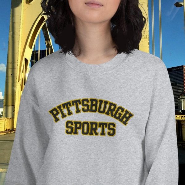 Pittsburgh Sports Embroidered Sweatshirt, Embroidered Pittsburgh Football Fan Gift