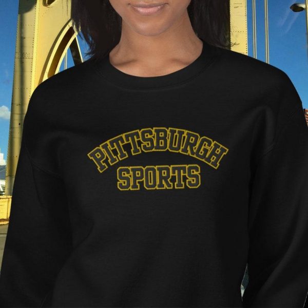 Pittsburgh Sports Embroidered Sweatshirt, Embroidered Pittsburgh Football Fan Gift