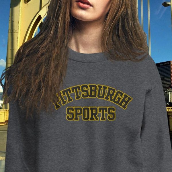 Pittsburgh Sports Embroidered Sweatshirt, Embroidered Pittsburgh Football Fan Gift