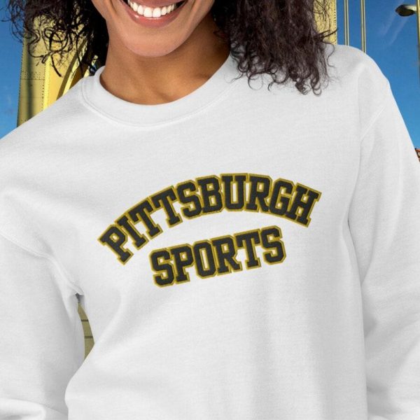 Pittsburgh Sports Embroidered Sweatshirt, Embroidered Pittsburgh Football Fan Gift