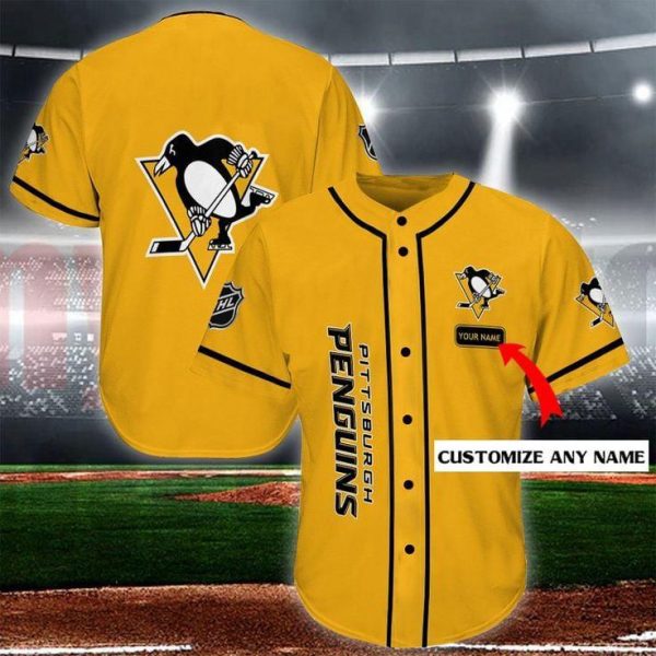 Personalized NHL Pittsburgh Penguins Custom Name Baseball Jersey Shirts