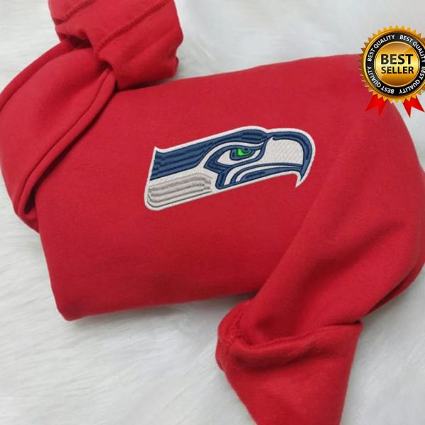 NFL Seattle Seahawks Logo Football Embroidered Sweatshirts, T-Shirts, Hoodies