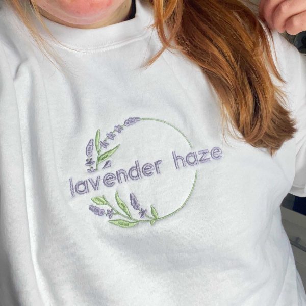 Embroidered Lavender Haze sweatshirt, Taylor Embroidered Crewneck