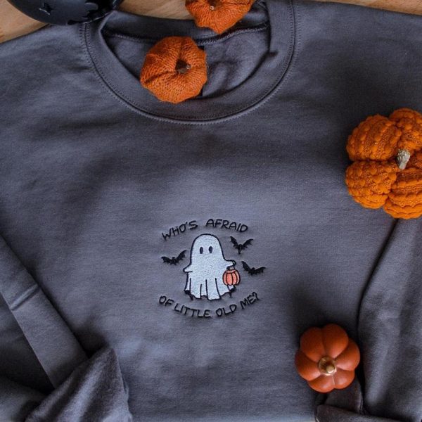 Who’s Afraid Of Trick-or-Treat Sweatshirt, Tortured Poets Album Embroidered Sweatshirt, Who’s Afraid Of Little Old Me Halloween Hoodie