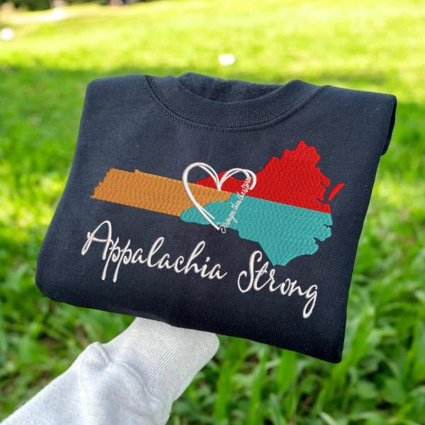 Appalachia Strong Hurricane Helene Southern Relief Embroidered Sweatshirts, T-Shirts, Hoodies