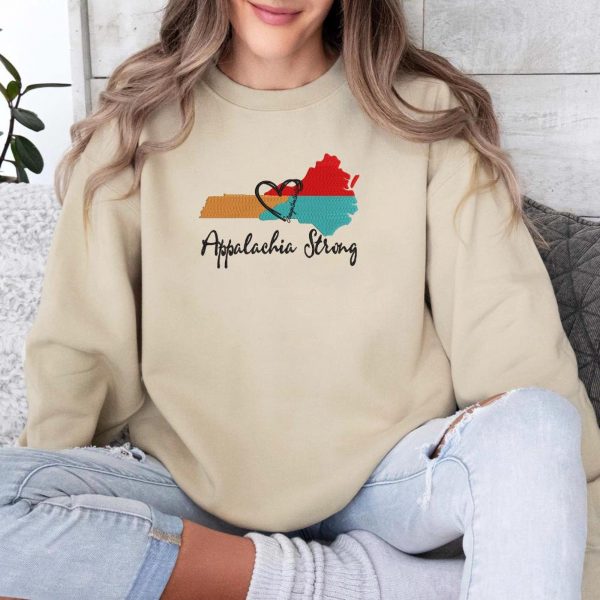 Appalachia Strong Hurricane Helene Southern Relief Embroidered Sweatshirts, T-Shirts, Hoodies