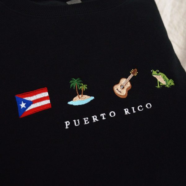 Puerto Rico Symbol Embroidered Sweatshirts, T-Shirts, Hoodies