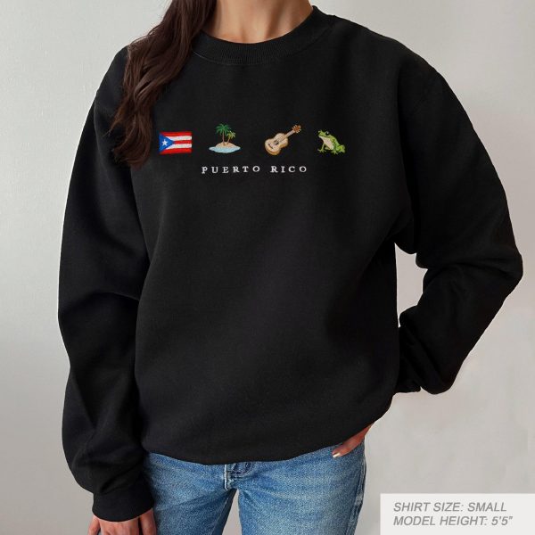 Puerto Rico Symbol Embroidered Sweatshirts, T-Shirts, Hoodies