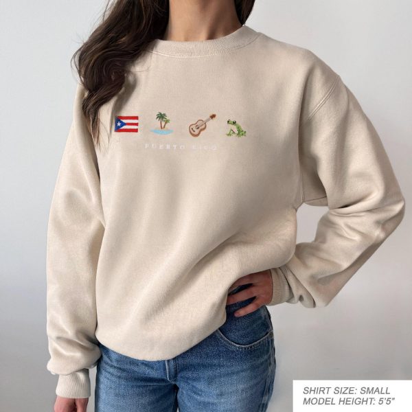 Puerto Rico Symbol Embroidered Sweatshirts, T-Shirts, Hoodies