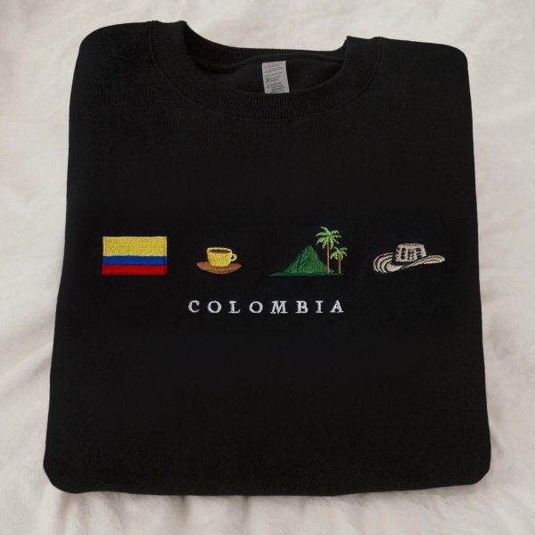 Colombia Symbol Embroidered Sweatshirts, T-Shirts, Hoodies