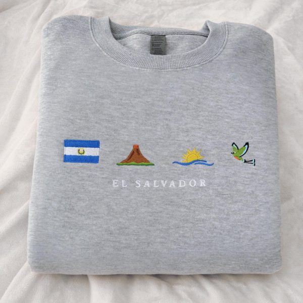 El Salvador Symbol Embroidered Sweatshirts, T-Shirts, Hoodies