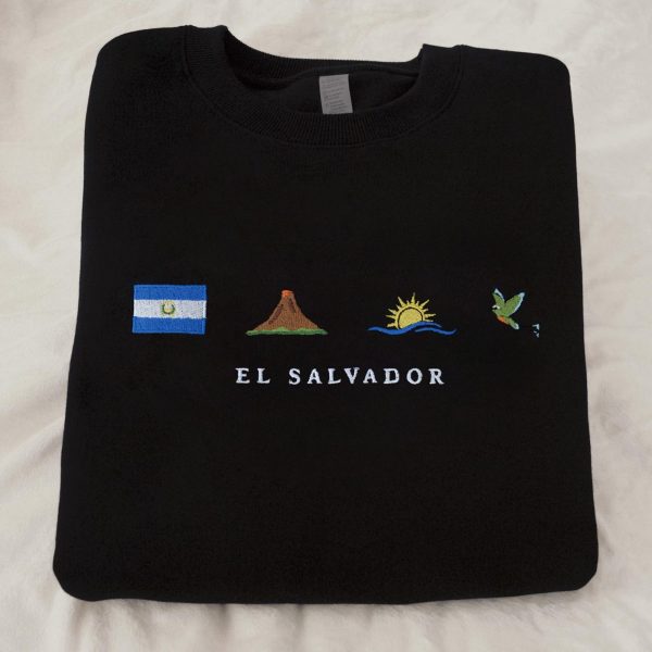 El Salvador Symbol Embroidered Sweatshirts, T-Shirts, Hoodies