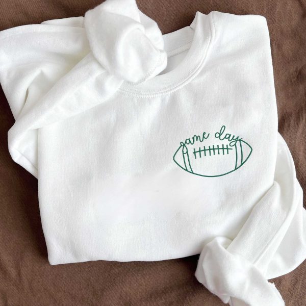 Embroidered Game Day Crewneck Sweatshirt, Game Day Fan Football Hoodie