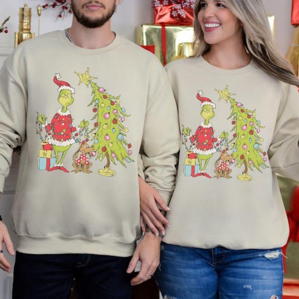 Festive Christmas Christmas Tree Crewneck Sweatshirt, Christmas Gift For Family Matching Hoodie