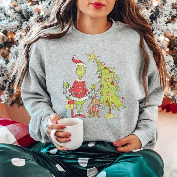 Festive Christmas Christmas Tree Crewneck Sweatshirt, Christmas Gift For Family Matching Hoodie