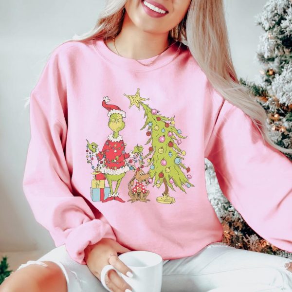 Festive Christmas Christmas Tree Crewneck Sweatshirt, Christmas Gift For Family Matching Hoodie