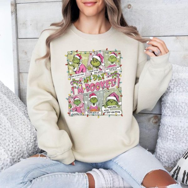 Holiday Grinchy Christmas Mama Spirit Sweatshirt, Christmas Festive My Day Booked Gift Hoodie