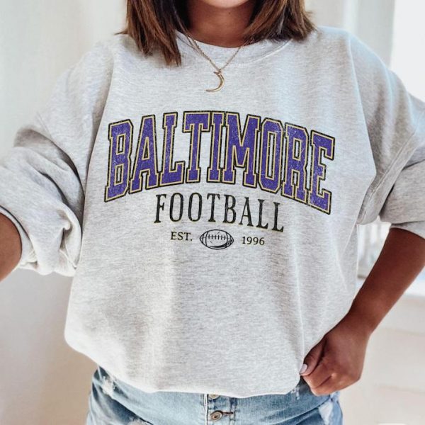 Vintage Baltimore Game Day Football Sweatshirt, Football Sunday Baltimore Fan Gift