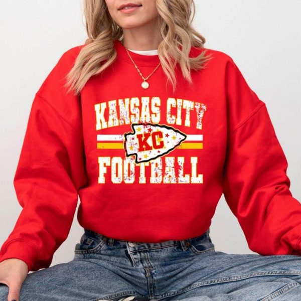 Vintage Kansas City Game Day Football Sweatshirt, Trendy Kansas City Football Fan Hoodie