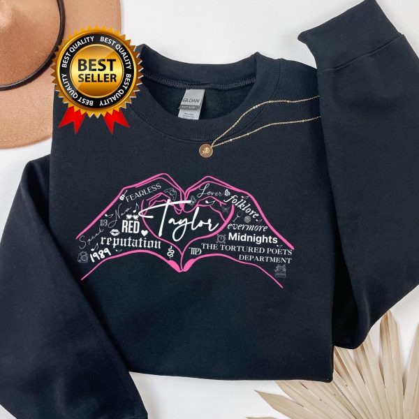 Taylor Swift Pink Hands Heart Eras Tour 2024 Sweatshirts, Hoodies And T-Shirts