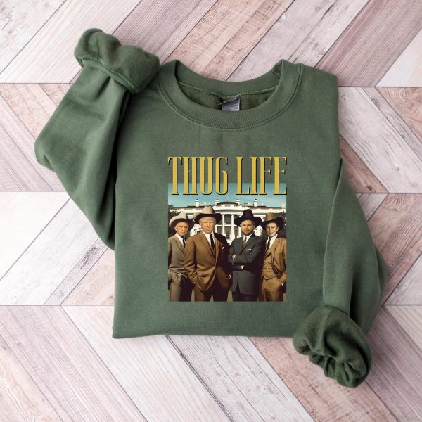 Vintage Thug Life Trump, JD Vance, Robert Kennedy, Elon Musk Sweatshirts, Hoodies And T-Shirts