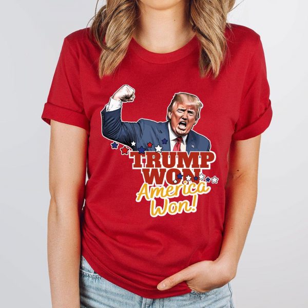 Trump Won America Won 2024 Election Sweatshirts, Hoodies, And T-Shirts