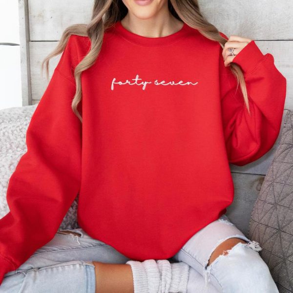 Donald Trump 2024 Embroidered Sweatshirt, Women Republican Trump Embroidered Crew