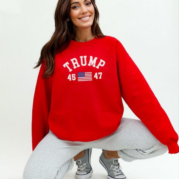 Trump USA Flag Sweatshirt, Republican Pro Trump Rally Shirt