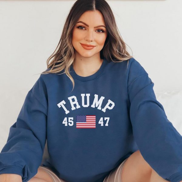 Trump USA Flag Sweatshirt, Republican Pro Trump Rally Shirt