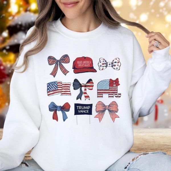 Trump Vance Patriotic Coquette Sweatshirt, Unisex Crewneck for American Pride