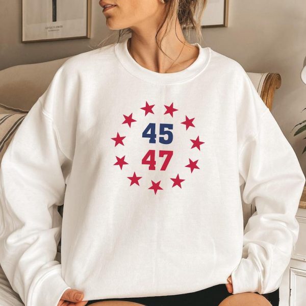 Save America Trump 45 47 Sweatshirt, USA Flag Shirt For Men Women