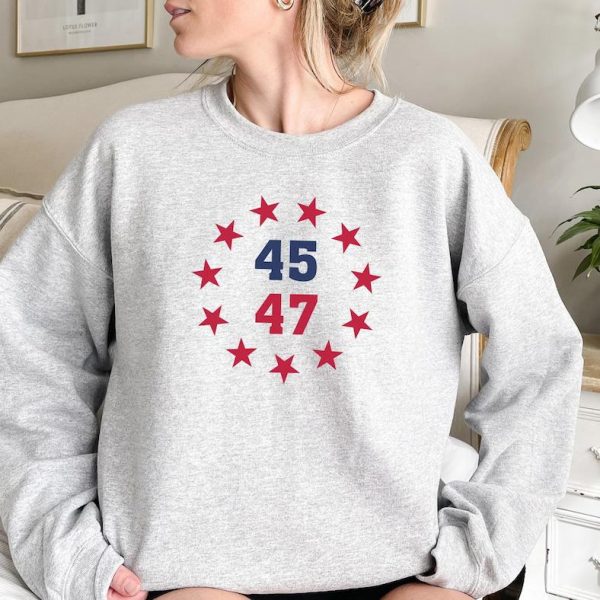 Save America Trump 45 47 Sweatshirt, USA Flag Shirt For Men Women