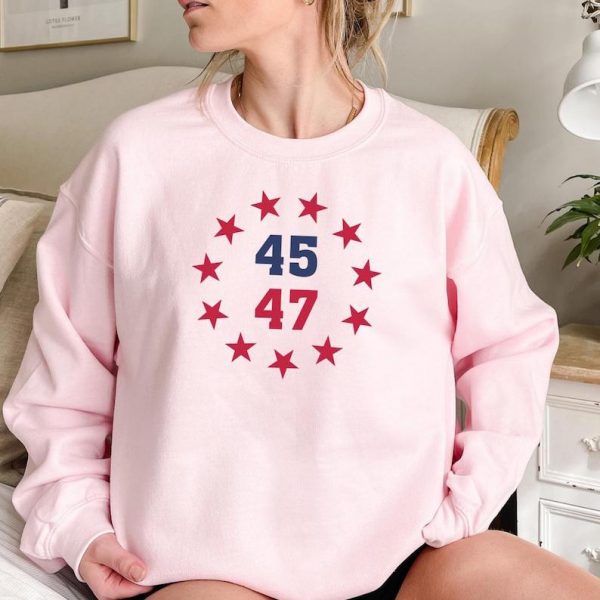 Save America Trump 45 47 Sweatshirt, USA Flag Shirt For Men Women