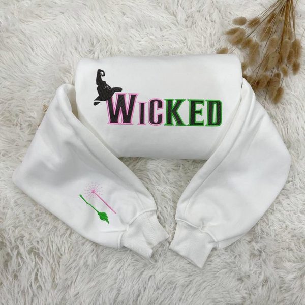 Wicked Defy Gravity Embroidered Sweatshirt, Wizard of Oz shirt Broomstick