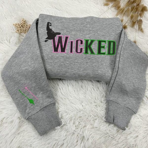 Wicked Defy Gravity Embroidered Sweatshirt, Wizard of Oz shirt Broomstick