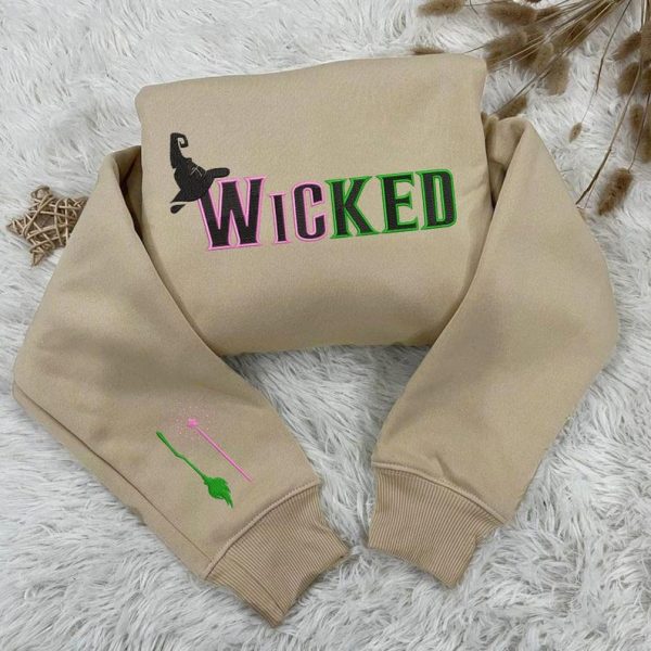 Wicked Defy Gravity Embroidered Sweatshirt, Wizard of Oz shirt Broomstick