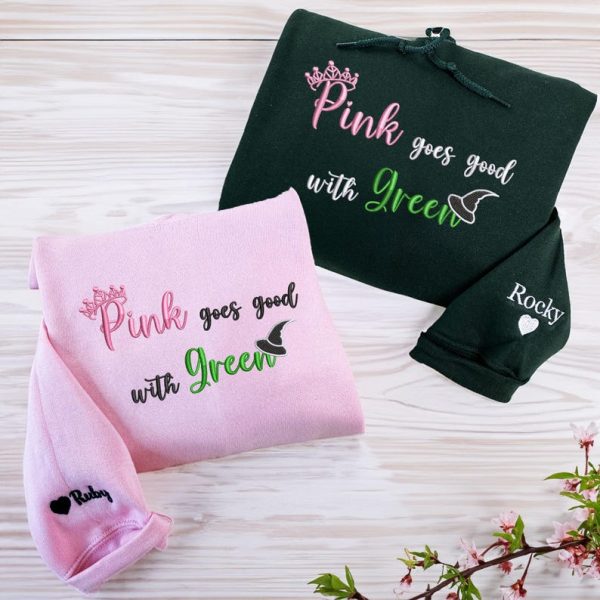 Wickeds Horror Fan Embroidered Sweatshirt, Elphaba And Glinda Song Lyrics Gift